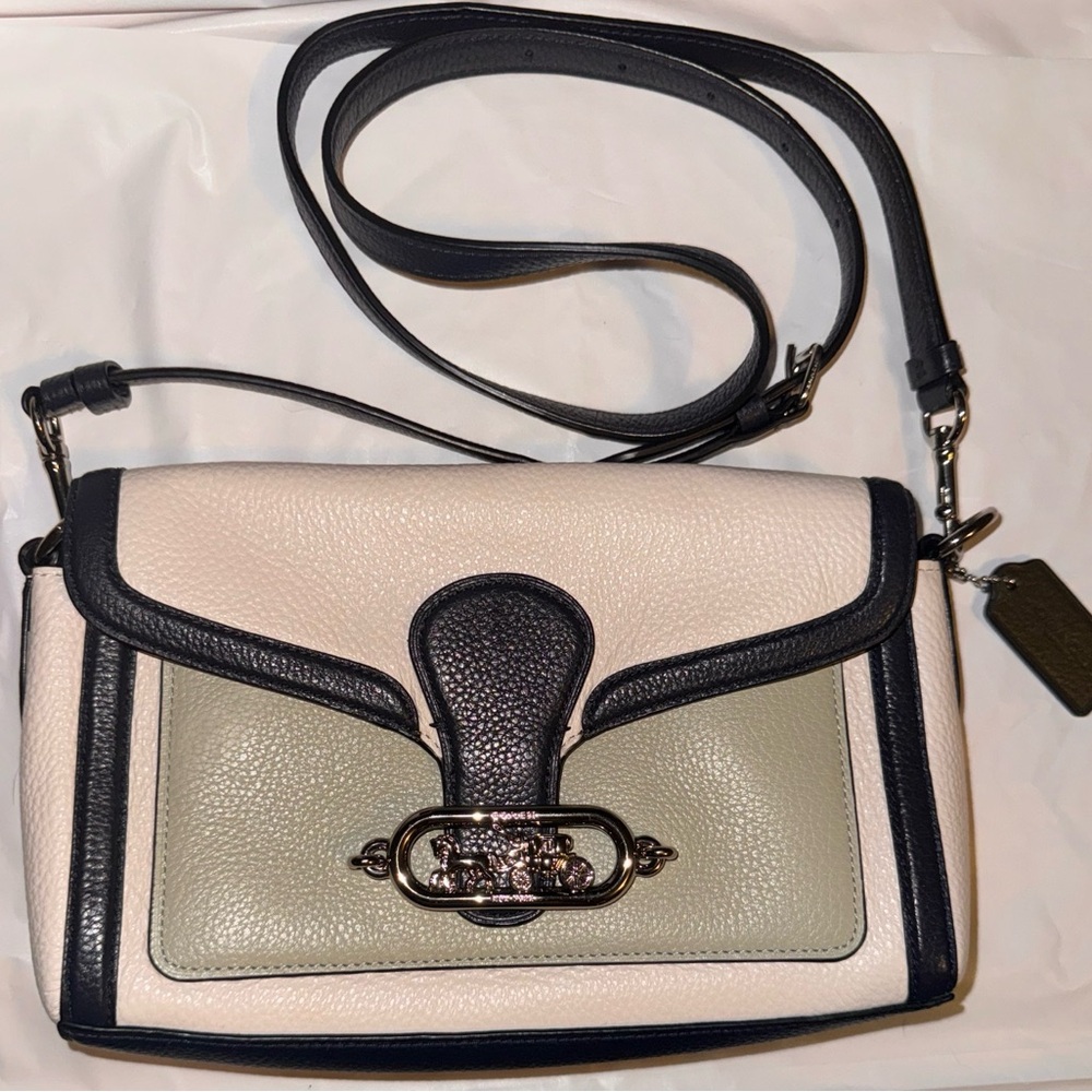 Coach Crossbody Bag in Cream, Black, and Gray